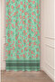 Flowers Leaf Square Geometric Lines Patterned Custom Design Digital Printed (Single Wing) Background Curtain