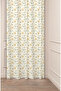 Flowers Leaf Square Geometric Lines Patterned Custom Design Digital Printed (Single Wing) Background Curtain