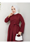 Women's Standard Collar Buttoned Fixed Belted Loose Sleeve Hijab Dress - 6