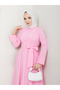 Women's Standard Collar Buttoned Fixed Belted Loose Sleeve Hijab Dress - 6