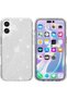 Glitter Hard Transparent Cover for iPhone 16 Plus Thin and Hard Case with Camera Protection (Not Silicon)