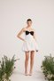 Mini Erica Dress with Polka Dot Ribbon Detail and Balloon Skirt White - 3