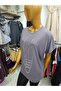 Large Size Patterned Stones Flexible Crew Neck Front Printed Blouse - 2