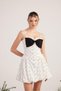 Mini Erica Dress with Polka Dot Ribbon Detail and Balloon Skirt White - 2