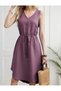 Women S Summer V-Neck Sleeveless Midi Dress with Tie-Up Waist - Relaxed Fit Casual Dress - 6