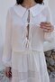 Lace Detailed Crop Shirt White 9314 - 3
