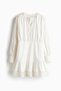 Embroidery-detail poplin dress