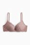 Non-wired lace push-up bra