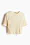 Linen-blend rib-knit T-shirt