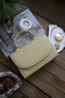 Women's Butter Yellow Oval Cover Detailed Strap Shoulder Bag - 2
