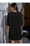 ماذا؟ تي شيرت أسود مطبوع مقاس كبير كاجوال Boyfirend - 2
