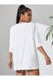 Women's Brooklyn Printed Oversize Casual White T-shirt Unisex Boyfirend - 2