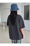 Women's Anthracite Optimism Printed Oversize Crew Neck Casual - 4
