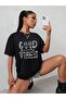 Women's Oversize T-shirt Good Family Vibes Printed - 4