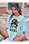 ماما ليوبارد مطبوعة كبيرة الحجم تي شيرت كاجوال Boyfirend - 3