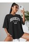 Women's Brooklyn Printed Oversize Casual White T-shirt Unisex Boyfirend - 4