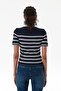 Striped Ribbed Crew Neck Knitwear Blouse - 4