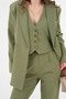 Khaki Blazer Jacket-Pants Woven Bottom-Top Set - 5