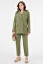 Khaki Blazer Jacket-Pants Woven Bottom-Top Set