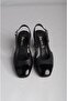 Seç 2569 Genuine Leather Women's Classic Shoes with Heel (Heel Height: 6.5 cm) Black - 4