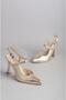 Seç 1126 Genuine Leather Women's Shoes with Heel (Heel: 10cm) Gold