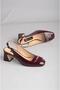 Seç 2552 Genuine Leather Women's Classic Shoes with Heel (Heel Height: 6.5 cm) Claret Red Patent Leather - 4