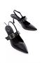 Inf-260 Black Daily Open Back Helmet Buckle Heeled Shoes - 3