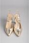 Seç 1126 Genuine Leather Women's Shoes with Heel (Heel: 10cm) Gold - 4
