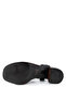 Women's Genuine Leather Black Heeled Sandals - 5