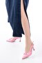 Inf-2300 Pink Patent Leather Daily Open Back Bow Heeled Shoes