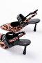 Inf-260 Black Leopard Daily Open Back Helmet Buckle Heeled Shoes - 5