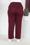 Women's Large Size Comfort Model Elastic Waist Pocket Lycra and Comfortable Fit Wide Leg Pants - 6