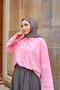 Women's Sleeve Embroidered Shirt Pink - 3