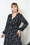 Bürümcük Dress with Waist Tightening Elastic Summer Patterned 2XL 5XL - 7