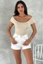 Women's Beige Standard Size Knitwear Crop Blouse - 2