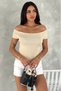 Women's Beige Standard Size Knitwear Crop Blouse - 6