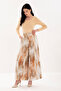 Premium Patterned Wide Leg High Waist Palazzo Pantalon - 7
