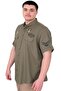 Mode XL Large Size Men's Shirt Double Pocket Flap Gabardine U25601 Khaki - 4