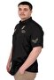 Mode XL Large Size Men's Shirt Double Pocket Flap Gabardine U25601 Black - 2
