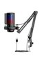 Professional Rgb Gaming Professional Gamer Streamer Microphone and Desk Stand Lighted