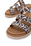Women's Genuine Leather Beige Leopard Flat Slippers - 3