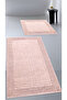 Cotton Woven & Tufted Water Absorbent Bath Mat Set, Bathroom Rug Domi̇nomoss Set of 2 60X100-60X50 Powder