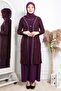 Stone Embroidery Detailed Evening Dress Plum Tbsmda2315