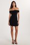 Women's Slim Fit Slim Fit Strapless Black Midi Dress - 4