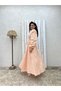 Hijab Salmon Daisy Flared Poplin Dress - 3