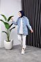 Women's Buttoned Denim Jacket with Pocket - 5