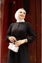 Women's Dress with Elastic Waist and Lace-Up Detail - 5