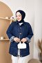 Women's Jeans Jacket with Stone Detail Pocket - 7