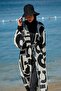 Geometric Black Kimono Kaftan P2337