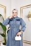 Women's Buttoned Pocket Denim Dress - 6